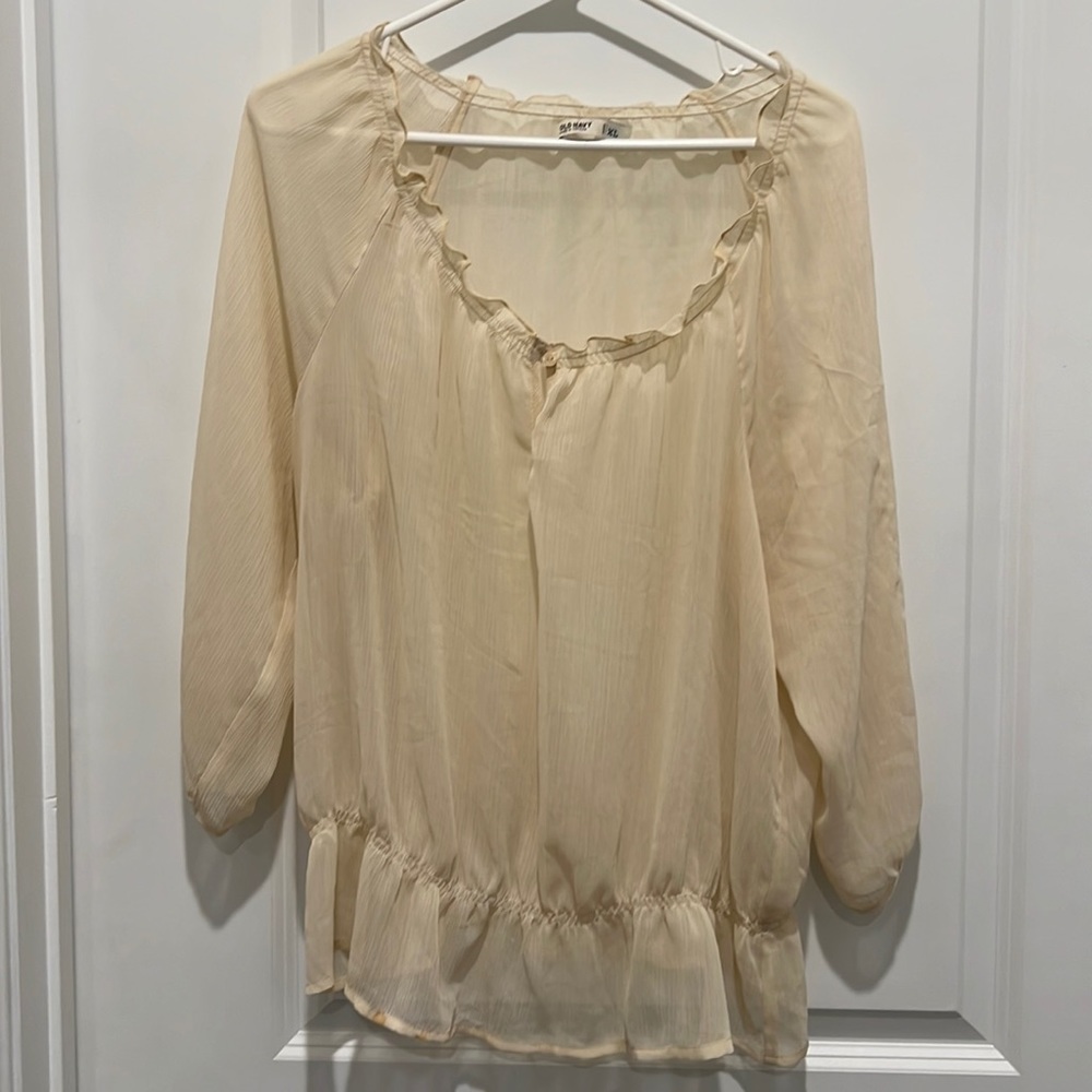 Sheer Cream Top Old Navy Size XL